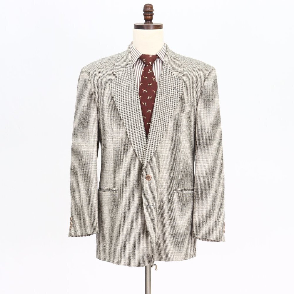 Pal Zileri 42L Beige Solid 2-Button Sport Coat Blazer Jacket O599